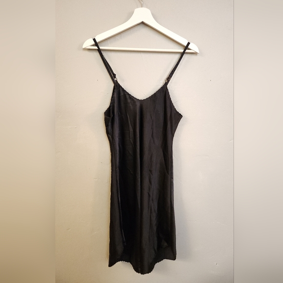 Vintage 1960s 1970s Black Satin Slipdress by Farr West - Picture 12 of 13